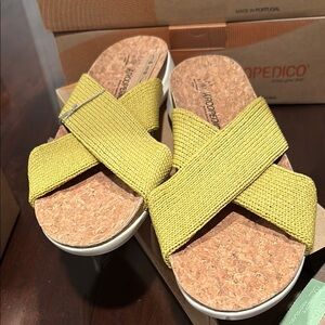Arcopedico Yellow Knit Crisscross Ergonomic Sandals